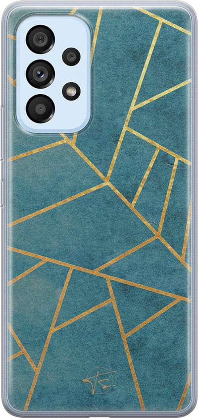 Hoesje geschikt voor Samsung Galaxy A33 - Abstract blauw - Soft Case - TPU - Print - Blauw - Mooie Telefoonhoesjes
