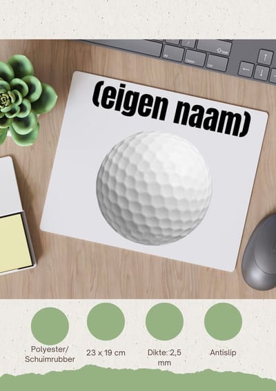 Akyol - golfbal met eigen naam Muismat - Golf - golfers - leuk cadeau voor iemand die houdt van golfen - cadeau - kado - 23 bij 19 cm