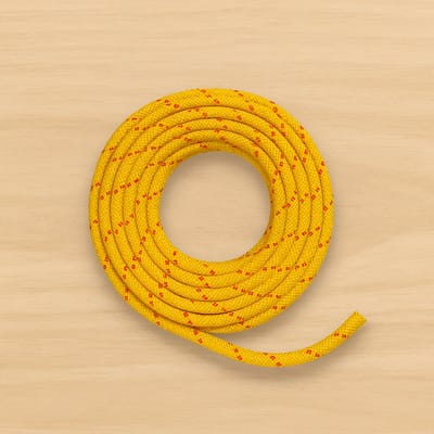 Sterk gevlochten touw Premium editie 20 meter – 8 mm dik – 100% polyamide nylon – oranje/geel met rood detail – ideaal voor tuin, camping, werkplaats en hobby