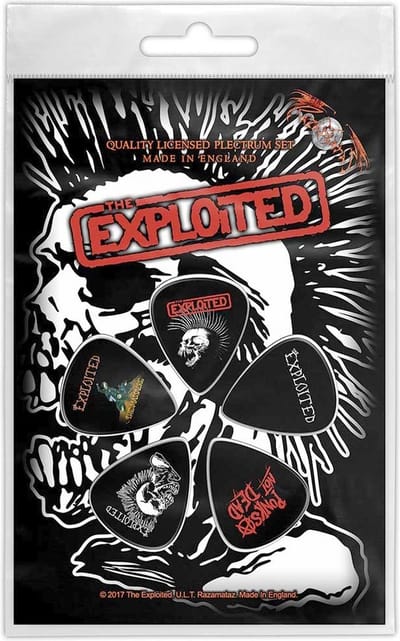 The Exploited - Skull Plectrum - Set van 5 - Zwart