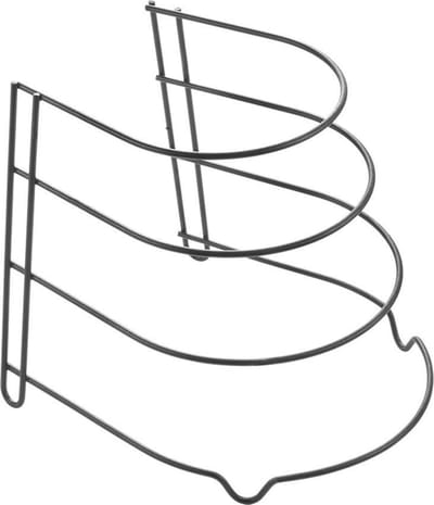 Metaltex - Pannenrek voor 4 koekenpannen - Opbergrek - Keukenrek staand - Dekselhouder - Zwart - 5 jaar garantie