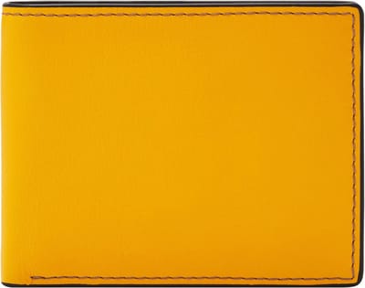 FOSSIL Leren Portemonnee Steven FPW Bifold Wallet Golden Yellow Mosterdgeel