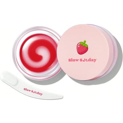 Slow Sunday Ice Cream Dual Color Lip Care, Aardbei, Schattig Hartvormig Ontwerp, Kleurveranderend, Dagelijkse Lipverzorging, Lip Slaapmasker, Fruitgeur, Goede Keuze Voor Vakantie, Reisbenodigdheden, Halloween, Geschikt Voor Zomerse Lipverzorging