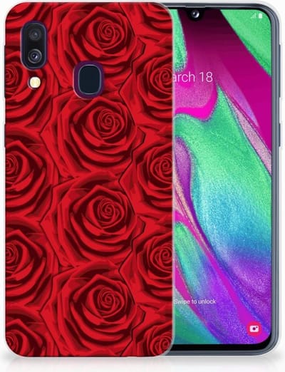 Samsung Galaxy A40 TPU Case Red Roses