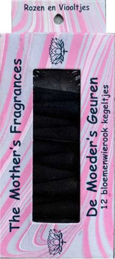Wierook Rozen en Viooltjes - 12 Bloemenwierook Kegeltjes - De Moeder's Geuren