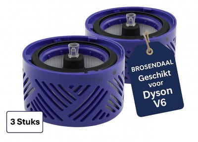 Brosendaal Dyson V6 Postfilter - Geschikt voor Dyson V6 Steelstofzuiger - SV03 SV05 SV06 SV07 - Wasbaar HEPA Filter - 3 stuks