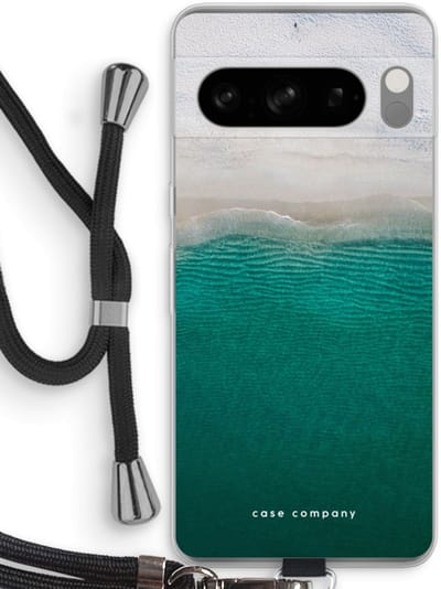 Case Company® - Hoesje met koord geschikt voor Google Pixel 8 Pro hoesje met Koord - Stranded - Telefoonhoesje met Zwart Koord - Bescherming aan alle Kanten en Over de Schermrand