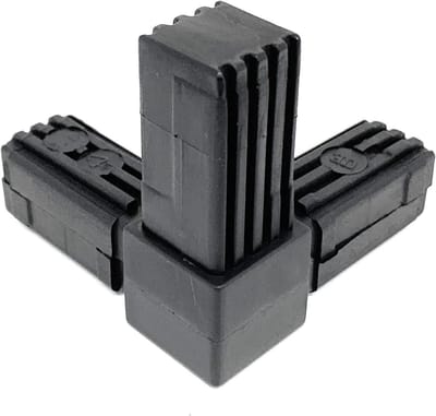 Pijpverbinders 90 graden - Hoek connectors - Frame constructie - Tweedelig ontwerp - 20 x 20 mm - Zwart