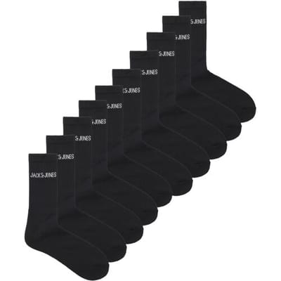 Jack & Jones Sportsokken Heren JACREGEN - 10 paar Crew Heren sokken - Zwart - Maat 41/46