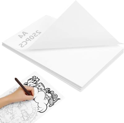 250 Vel Calqueerpapier A4 16 gsm, Transparant Vellum voor Ontwerpen, Schetsen en Architectuurtekeningen, Perfect voor Calligrafie, Scrapbooking en Creatieve Projecten