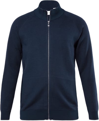 JP 1880 - Heren - Cardigan duurzaamheid gerecyclede materialen - Navy blauw - Maat L