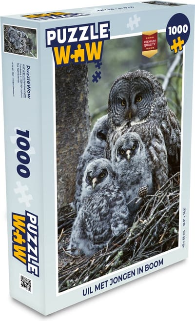 Puzzel Uil met jongen in boom - Legpuzzel - Puzzel 1000 stukjes volwassenen