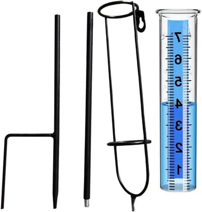 Regenmeter, vorstbestendige 7-regenmeter voor buiten, heldere cijfers en instelbare hoogte voor tuin, gazon en boerderij