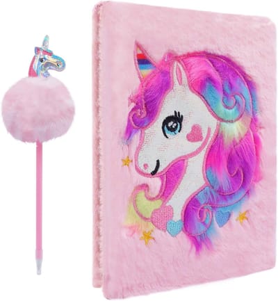 Magisch Eenhoorn Notitieboek voor Meisjes - Fluffy Dagboek met 160 Pagina's voor Schrijven en Tekenen - Perfecte Verjaardag en Kerstcadeaus in Roze