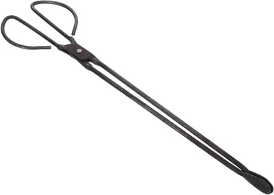 Haardtang met Platte Kop - Houtgrijper Afvaltang - Veilig Hout Oppakken - Verlengde Ergonomische Greep - 48 cm - Zwart