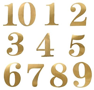 Solidchoice - Decoratieve Aantal Stickers voor Tafelkaarten, Goud 1-20