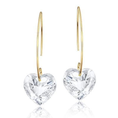 Montebello Oorbellen Pippa HG53 - Swarovski Hart - 925 Zilver Verguld - Ø14mm - 40mm