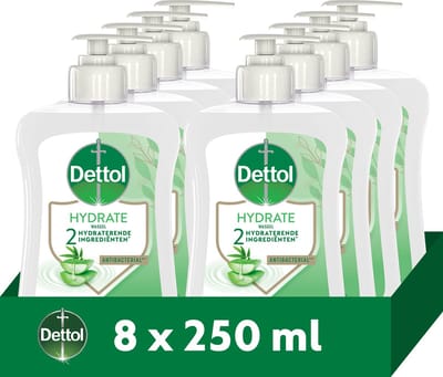 Dettol Handzeep Aloë Vera & Bamboe 250ml - 8 stuks - Voordeelverpakking