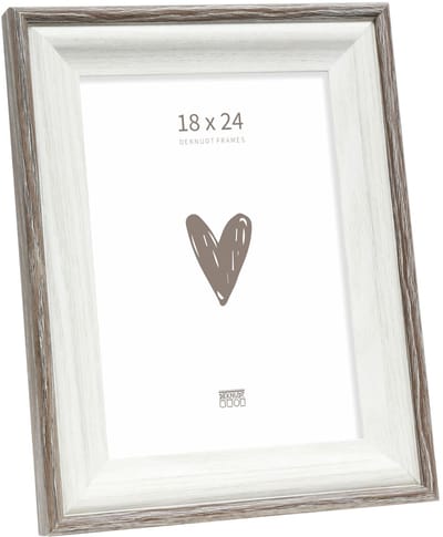 Deknudt Frames fotolijst S68VG2 - wit met bruin biesje - foto 18x24