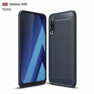 Soft Brushed TPU Hoesje Geschikt Voor Samsung Galaxy A50s/A30s - Donker Blauw