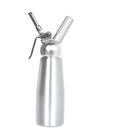 longziming -Slagroomspuit - Slagroomapparaat - 500 Ml - Voedselveilig Aluminium - Decoratiemondstukken - 1 Stuks - zilver