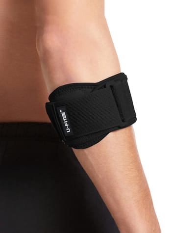 U Fit One 1 Stuk Elleboog Brace - Elleboogbrace - Tennisarm Brace - Arm Brace - Tenniselleboog - Golfarm - Zwart