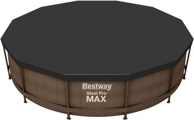 Ronde Zwembadafdekking Zwart Ø 370 cm - Universele Zwembadzeil