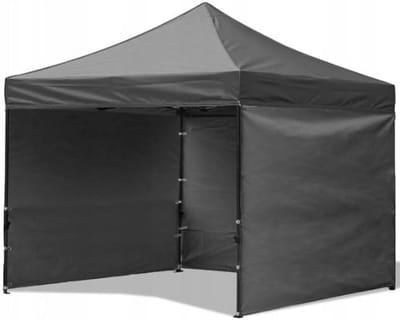 Waterdichte Partytent 3x3m Grijs - Inklapbare Tent met 3 Zijwanden voor Tuin en Terras