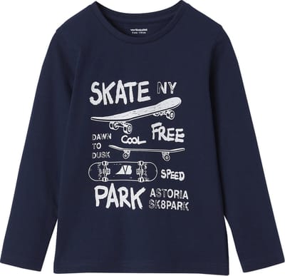 Vertbaudet Basics T-shirt met lange mouwen voor jongens met een speels of grafisch motief