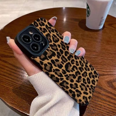Luxe Bruin Zwart Luipaard Siliconen Hoesje Voor iPhone 15 14 Pro Max 11 12 13 Mini SE 8 7 Plus X XR XS MAX Zachte Hoesjes Leren Cover For iPhone 13 Mini black