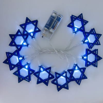 VANDAAG VERZONDEN - Lichtsnoer Davidster 10 lampen - Warm wit - Christelijk - Jezus - Nachtlampje - Lamp - Licht - Israel Joodse David Ster Davidster Jeruzalem - Hanukkah Menorah Kandelaar