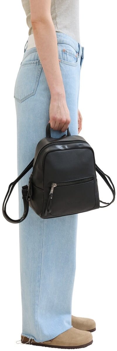 Tom Tailor - TTTAMARA S rugzak in canvas look - Maat ONESIZE - schwarz / black
