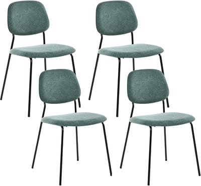RILEY - Set van 4 eetkamerstoelen - Groen - Polyester