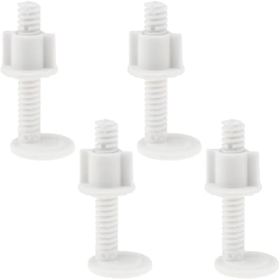Dailygoods- Toiletbril Schroeven - 4 Paar - Plastic - Bevestigingsset - Voor Toilet Onderhoud - 28 mm Breed - 65 mm Hoog - Toiletseat Schroeven