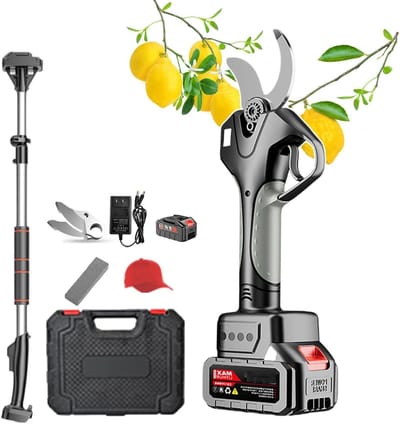 Elektrische Tuinschaar - Snoeischaar Boomtrimmer - Takken Snoeien - Telescopische Steel - 45mm Snijdiameter - Zwart