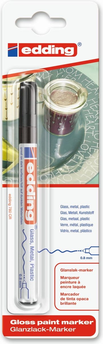Edding 780 Glanslakmarker Blister van 1 Zwart