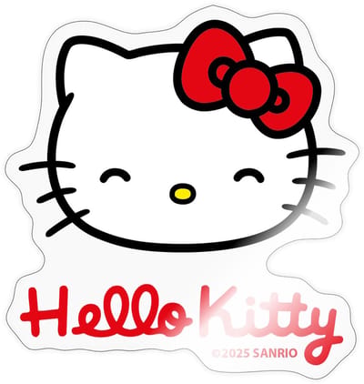 Hello Kitty Lacht Met Hello Kitty-Letters Sticker Maat S (max. 10 x 10cm)