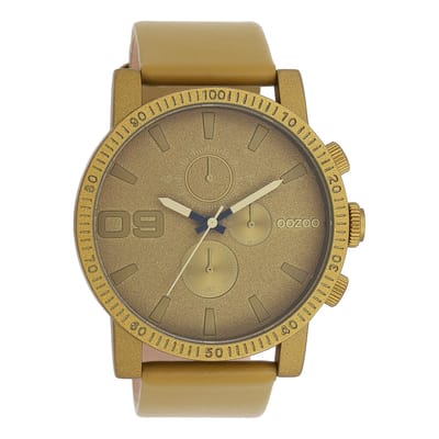 OOZOO Timepieces - Olijf groene OOZOO horloge met olijf groene leren band - C11217