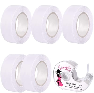 Cosensi- Lichaamsband 6 Rollen - Dubbelzijdige Kledingband - Plakband Dispenser - Tepelafdekking - Geheime Beha-Pads - 15 mm x 3 m