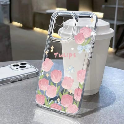 Tulpen Telefoonhoesje Voor iPhone 13 Hoesje iPhone 15 11 12 14 16 Pro Max X XR XS 7 8 Plus SE Schokbestendige Siliconen Cover Zachte Fundas For iPhone 15 Pro gray
