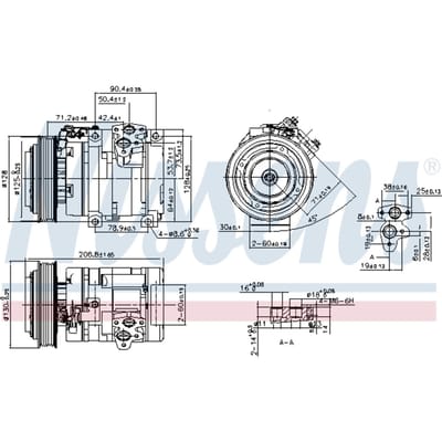 Compressor, airconditioner NISSENS 890371