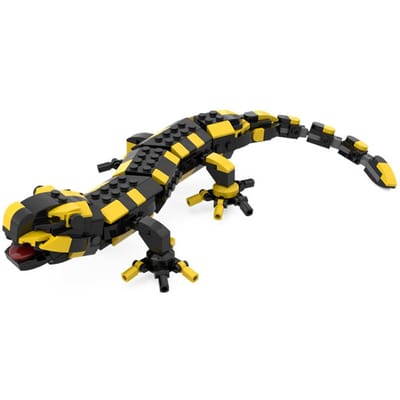 MIJN EIGEN CREATIE Vuur Salamander Bouwstenen Collectie Een Populair Reptiel Kleur Kleine Dinosaurus Idee Dier Blokken Speelgoed Ideaal Voor Kinderen