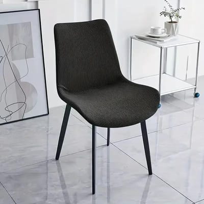 1 ST Effen Kleur Gebogen Stoelhoezen Stretch Klassiek Verwijderbaar Polar Fleece Zitkussen Zachte Stoelen Slipcover voor el Bruiloft gray