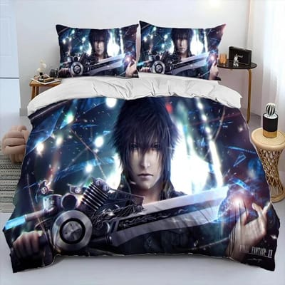 Final Fantasy Serie Spellen Beddengoed Set Jongens Meisjes Eenpersoons Tweepersoons Queensize Kingsize Dekbedovertrek Kussensloop Bed jongens Volwassene Hometextiel EU Single 135x200cm