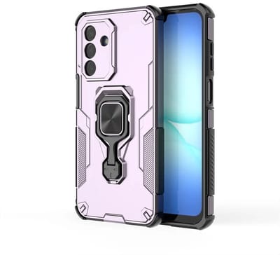 MobyDefend Hoesje - Geschikt voor Samsung Galaxy A17 - Dubbelgelaagde Pantsercase Met Standaard - Roze