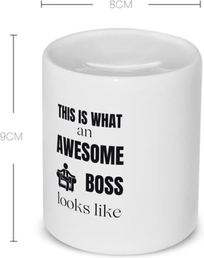 Akyol - this is what an awesome boss looks like Spaarpot - Collega - cadeau collega - cadeau koffiebeker - cadeau werkgever - baas - 350 ML inhoud