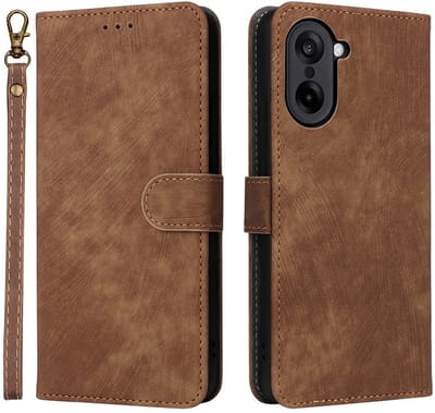 Coverup Hoesje - Geschikt voor OnePlus Nord CE5 Hoesje - Coverup Book Case met Koord - Bruin