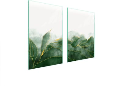 TMK ArtDeko - Snijplank - Glas - 65x52 cm - Veelkleurige Bladeren