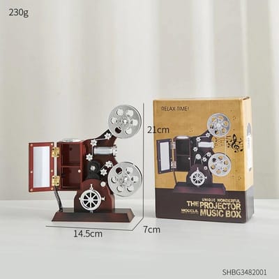 Artistieke Retro Plastic Filmprojector Woondecoratie Vintage Ambachten Woonkamer Kantoor Tafeldecoratie Bureauaccessoires Cadeau beige