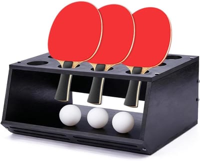 Tafeltennis Opbergrek - Pingpong Houder - Sport Organisatie - 2-in-1 Wandmontage - 305 x 21 x 135 cm - Zwart